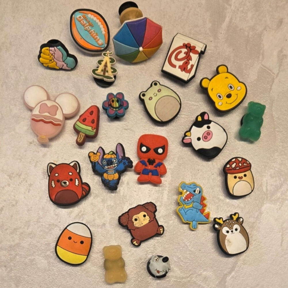 23 Mixed PVC Shoe Charm Lot Assorted Random Charms for Croc Jibbitz Wristband